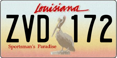 LA license plate ZVD172