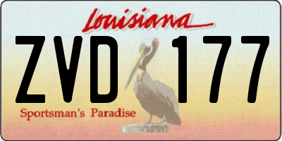 LA license plate ZVD177