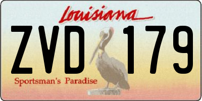 LA license plate ZVD179