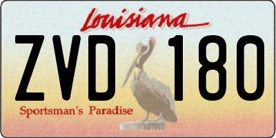 LA license plate ZVD180