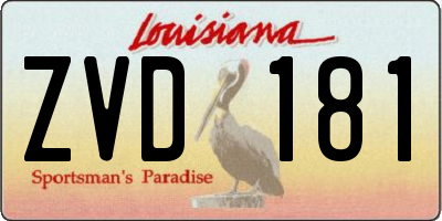 LA license plate ZVD181