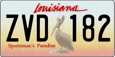 LA license plate ZVD182