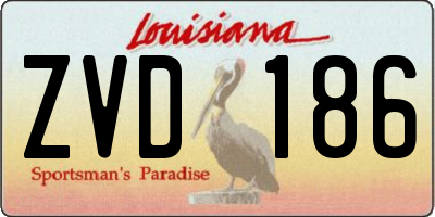 LA license plate ZVD186