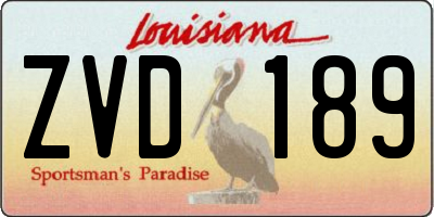 LA license plate ZVD189