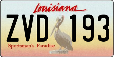 LA license plate ZVD193