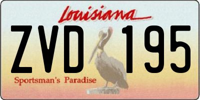 LA license plate ZVD195