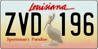 LA license plate ZVD196