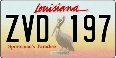 LA license plate ZVD197