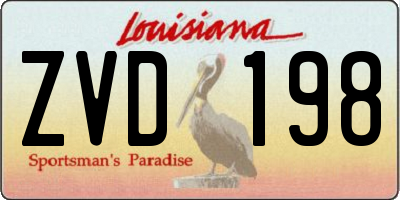 LA license plate ZVD198