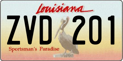 LA license plate ZVD201