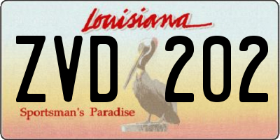 LA license plate ZVD202