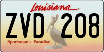 LA license plate ZVD208