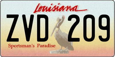 LA license plate ZVD209