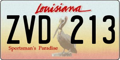 LA license plate ZVD213