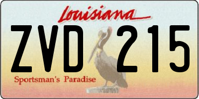 LA license plate ZVD215