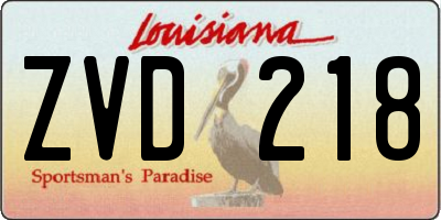 LA license plate ZVD218