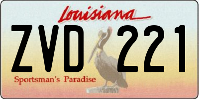 LA license plate ZVD221
