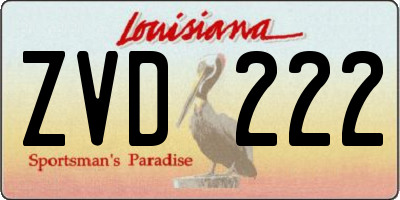 LA license plate ZVD222