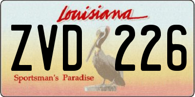 LA license plate ZVD226