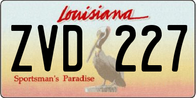 LA license plate ZVD227