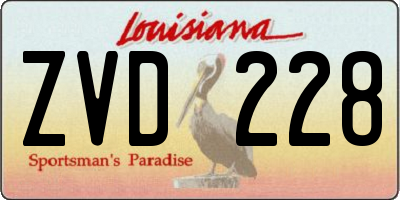 LA license plate ZVD228