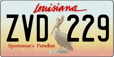 LA license plate ZVD229