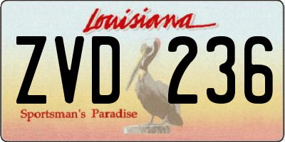 LA license plate ZVD236