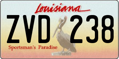 LA license plate ZVD238