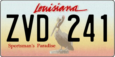 LA license plate ZVD241