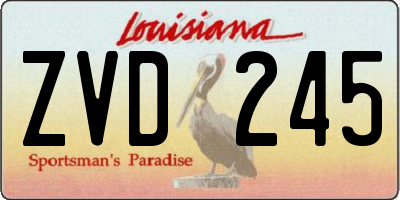 LA license plate ZVD245