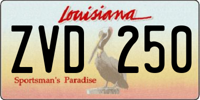 LA license plate ZVD250