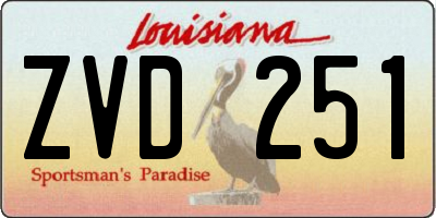 LA license plate ZVD251