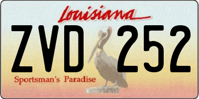 LA license plate ZVD252