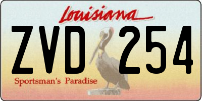 LA license plate ZVD254