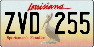 LA license plate ZVD255