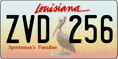 LA license plate ZVD256