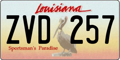 LA license plate ZVD257