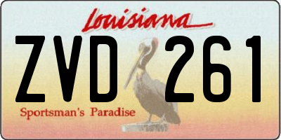 LA license plate ZVD261