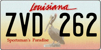 LA license plate ZVD262