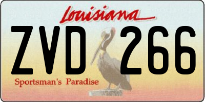 LA license plate ZVD266
