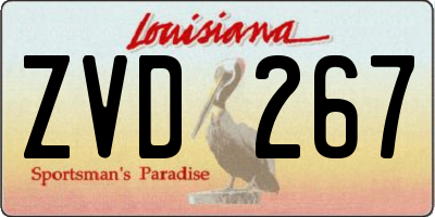 LA license plate ZVD267