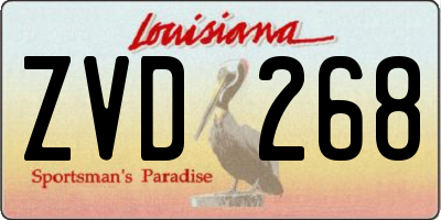 LA license plate ZVD268