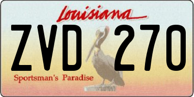 LA license plate ZVD270