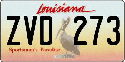 LA license plate ZVD273