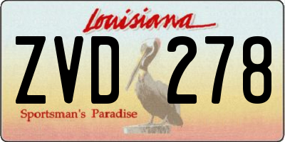 LA license plate ZVD278