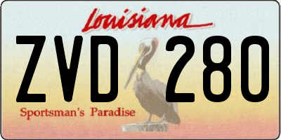 LA license plate ZVD280