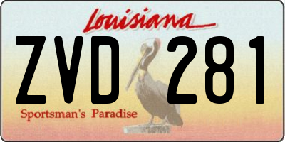 LA license plate ZVD281