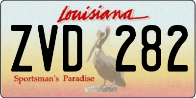 LA license plate ZVD282