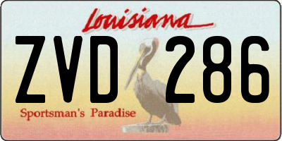 LA license plate ZVD286