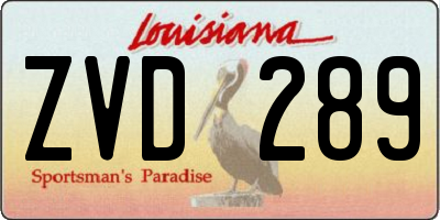 LA license plate ZVD289